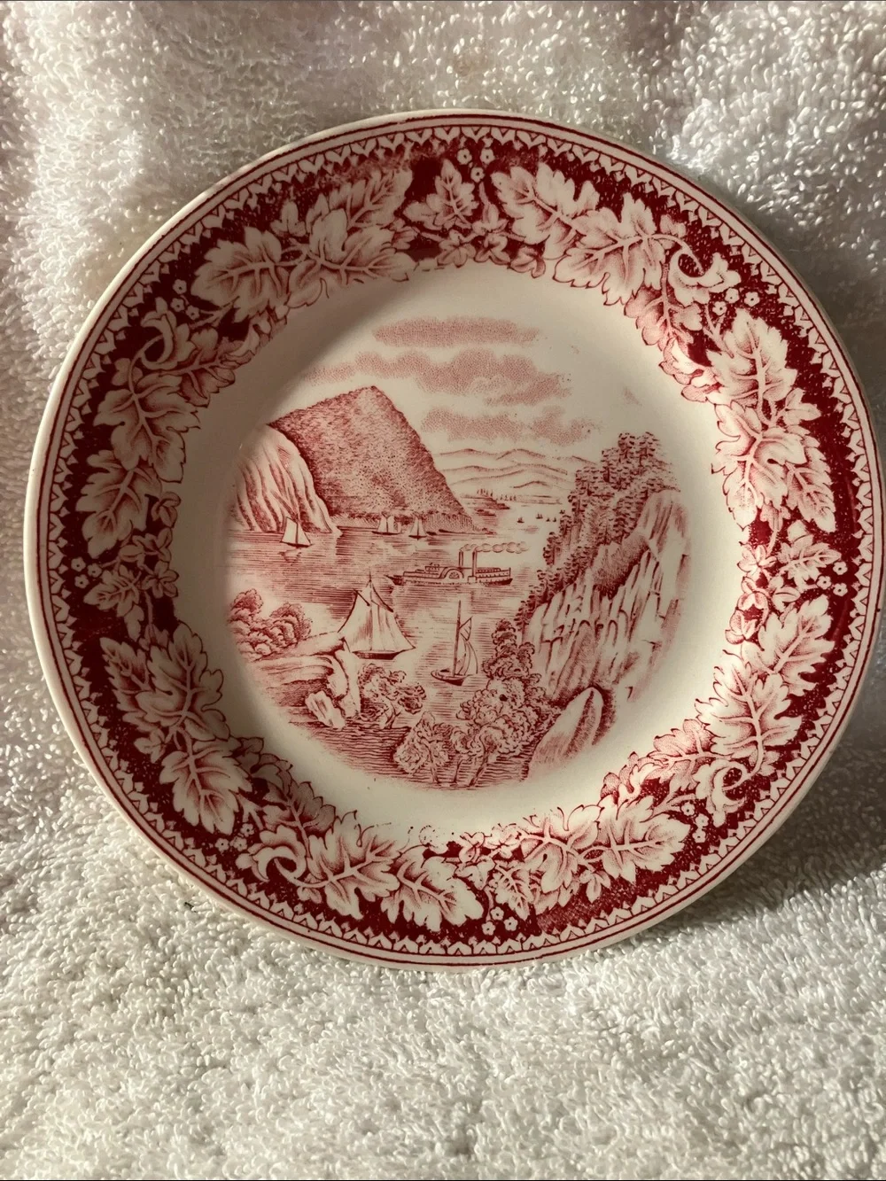Homer Laughlin Currier & Ives Scenic Transferware 6 1/8” Bread Plates